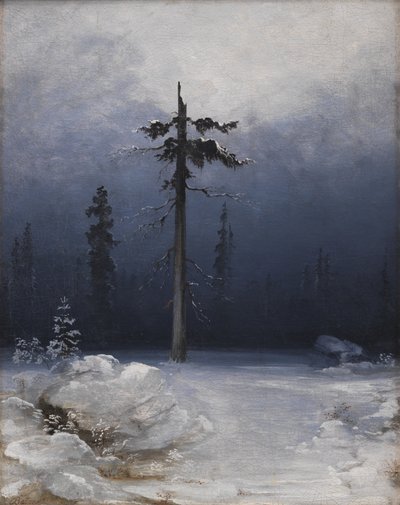 Albero in una foresta invernale da Peder Balke