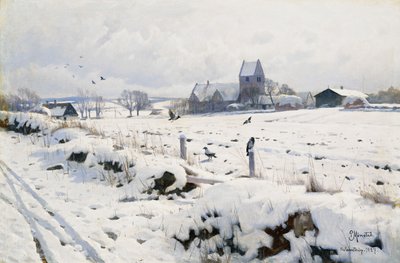 Un paesaggio invernale, Holmstrup da Peder Monsted