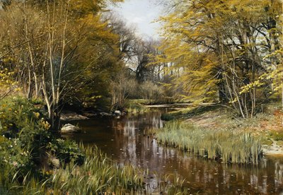 Paesaggio fluviale boscoso da Peder Monsted