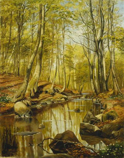 Paesaggio fluviale boscoso da Peder Monsted