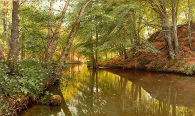 Giorno di primavera al ruscello del bosco da Peder Monsted