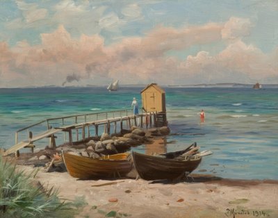 Casetta da bagno sulla spiaggia da Peder Monsted