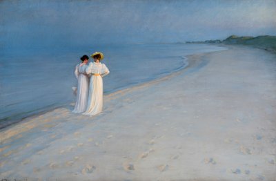 Tranquilla sera sulla spiaggia meridionale di Skagen, 1893 da Peder Severin Krøyer