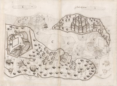 Piano portoghese delle isole del Bahrain, Livro do Estado da India Oriental di Pedro Barreto de Resende, Sloane MS 197, f.165v-166r da Pedro Barretto de Resende