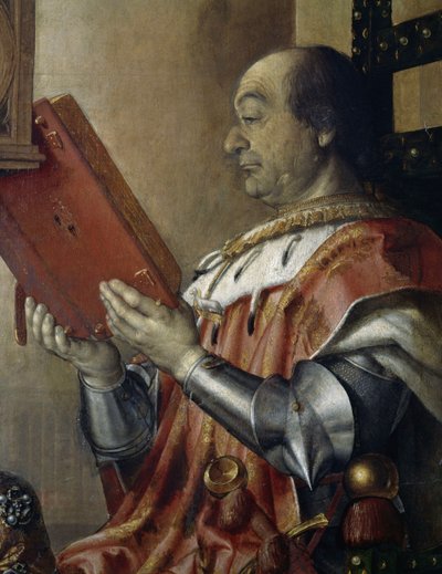 Ritratto di Federico da Montefeltro (1422-1482) con suo figlio Guidobaldo da Montefeltro (1472-1508) da Pedro Berruguete