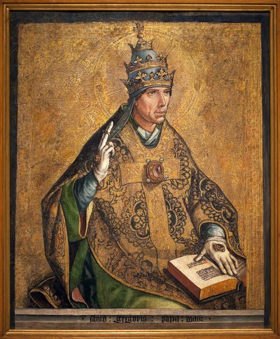 Ritratto di Papa San Gregorio (detto il Grande, Pontificato 540-604) da Pedro Berruguete
