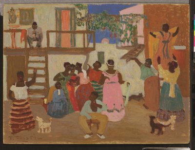 Preparando el candombe (Decorazione), c. 1935 da Pedro Figari