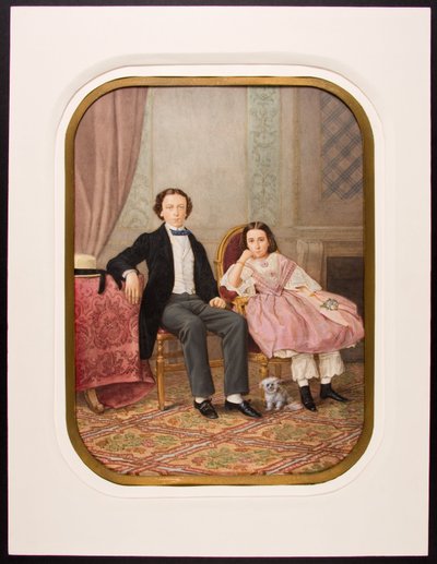Antonio e Amelia del Valle y Serrano da bambini da Pedro Martínez de Hebert