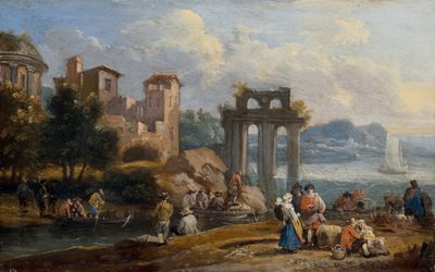 Figure in un paesaggio che riposano vicino a una rovina da Peeter or Pieter Bout