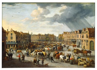 Il vecchio mercato dei buoi ad Anversa da Peeter van Bredael