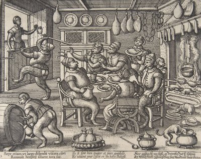 La cucina grassa, dalla serie Scimmie da Peeter van der Borcht