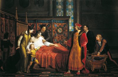 Carlo VIII visita il morente Gian Galeazzo Sforza nel Castello di Pavia da Pelagio Palagi