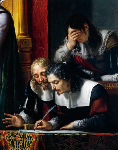 Gustavo II Adolfo Vasa impone il giuramento di fedeltà a sua figlia Cristina, dettaglio, di Pelagius Pelagi (1775-1860) da Pelagio Palagi