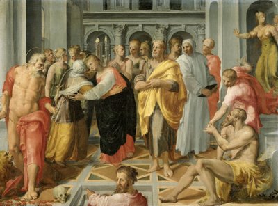 Visitazione (Incontro di Maria ed Elisabetta alla Presenza dei Santi Giuseppe e Girolamo) da Pellegrino Tibaldi (circle of)