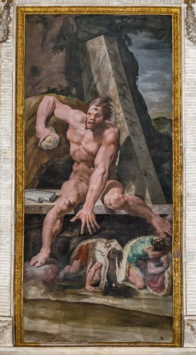 Compagni di Ulisse che fuggono da Polifemo, (dettaglio) dalla Sala di Polifemo da Pellegrino Tibaldi