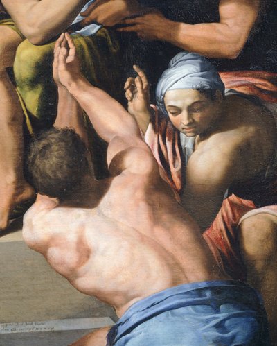 Uomo con il torso nudo, dettaglio da Adorazione del Bambino da Pellegrino Tibaldi