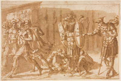 Soldati vittoriosi con trofeo, 1550s da Pellegrino Tibaldi