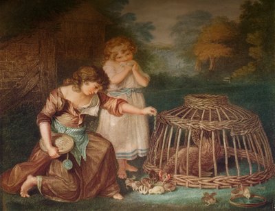 Nutrire i polli, c1788 da Peltro William Tomkins