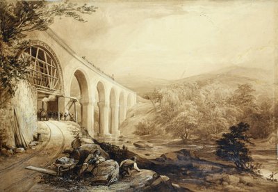 Viadotto di Quakers Yard, c.1840 da Penry Williams