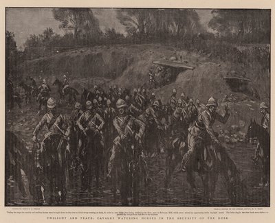 Crepuscolo e Pace, Cavalleria che abbevera i cavalli nella sicurezza del crepuscolo da Percy F.S. Spence