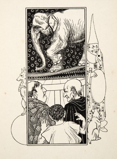 Elefante che danza sulla corda, da Cento aneddoti di animali, pub. 1924 da Percy J. Billingshurst