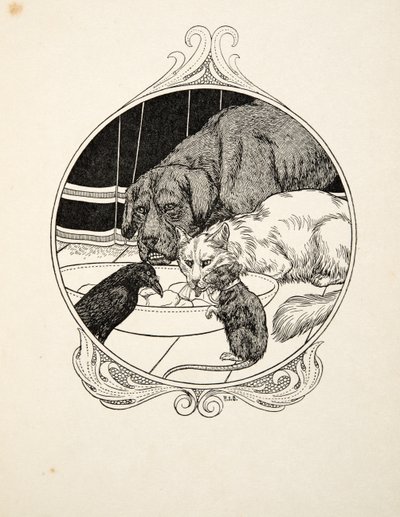 Strana fraternità, da A Hundred Anecdotes of Animals, pub. 1924 da Percy J. Billingshurst