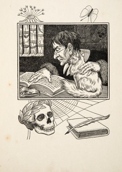 Sonnini e il suo gatto, da Cento aneddoti di animali, pub. 1924 da Percy J. Billingshurst