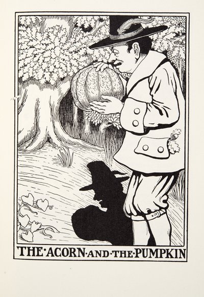 La ghianda e la zucca, da Fontaine Fables, pub. 1905 da Percy J. Billingshurst