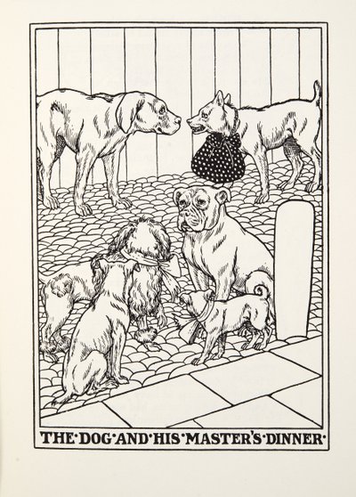 Il cane e la cena del suo padrone, dalle Favole di Fontaine da Percy J. Billingshurst