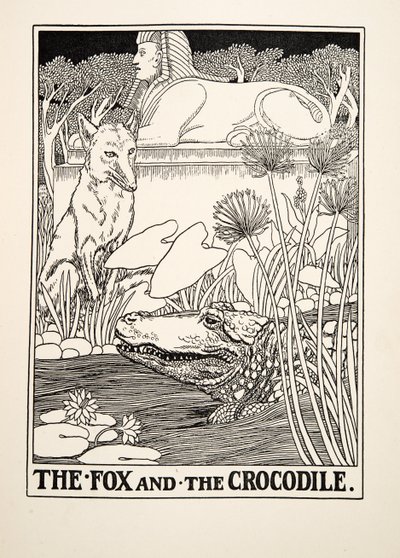 La Volpe e il Coccodrillo, da Cento Favole di Esopo, pub.1903 da Percy J. Billingshurst