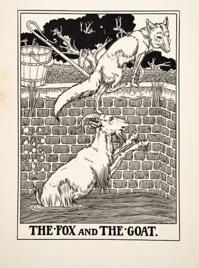 La Volpe e la Capra, da Cento Favole di Esopo, pub.1903 da Percy J. Billingshurst