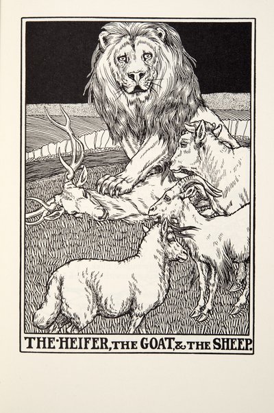 La giovenca, la capra e la pecora, dalle Favole di Fontaine da Percy J. Billingshurst