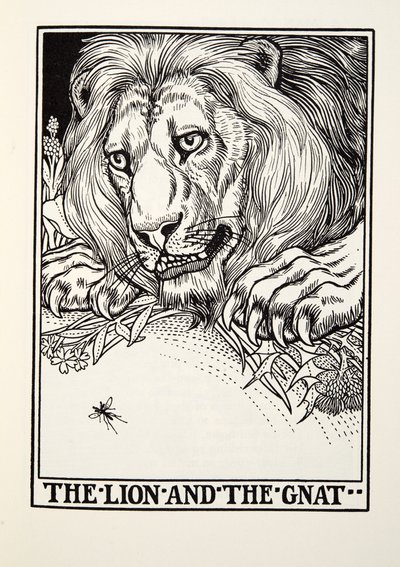 Il leone e il moscerino, dalle Favole di Fontaine da Percy J. Billingshurst