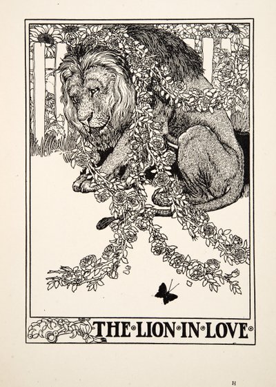 Il Leone Innamorato, da Cento Favole di Esopo, pub.1903 da Percy J. Billingshurst