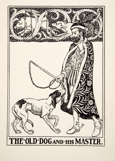 Il vecchio cane e il suo padrone, da Cento favole di Esopo, pub.1903 da Percy J. Billingshurst
