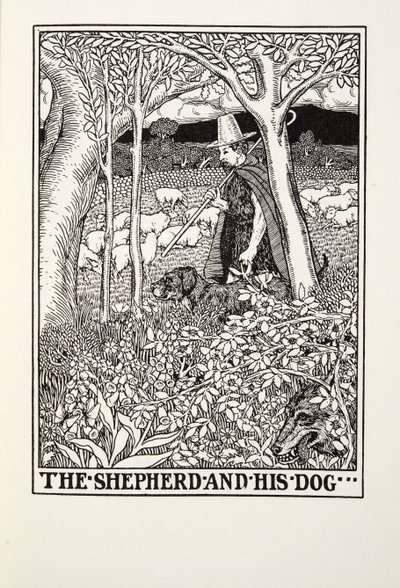 Il pastore e il suo cane, dalle Favole di Fontaine da Percy J. Billingshurst