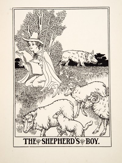 Il Ragazzo Pastore, da Cento Favole di Esopo, pub.1903 da Percy J. Billingshurst