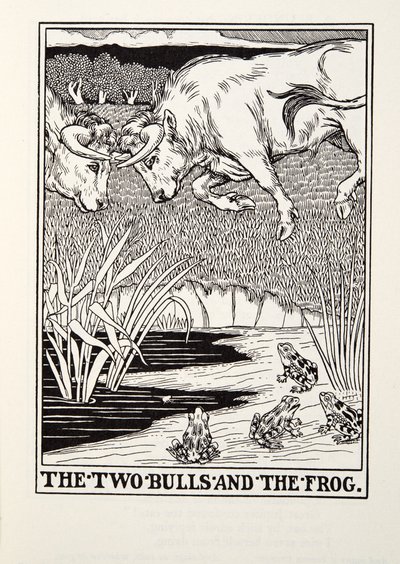 I due tori e la rana, dalle Favole di Fontaine da Percy J. Billingshurst