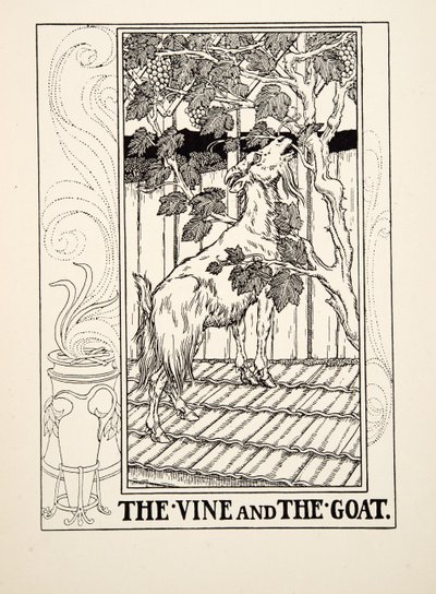 La Vite e la Capra, da Cento Favole di Esopo, pub.1903 da Percy J. Billingshurst