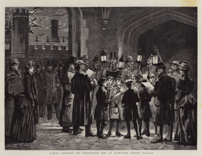 Canti di Natale alla vigilia di Natale a Hampton Court Palace da Percy Macquoid
