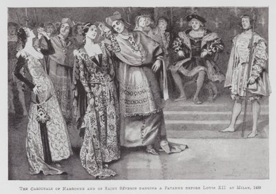 I cardinali di Narbonne e di Saint Severin ballano una Pavanne davanti a Luigi XII a Milano da Percy Macquoid