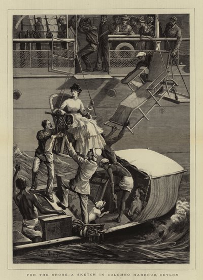 Per la riva, uno schizzo nel porto di Colombo, Ceylon da Percy Macquoid