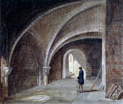 Cripta sotto la Chiesa di San Giacomo nel Muro, Wood Street Square, Città di Londra, 1855 da Percy William Justyne