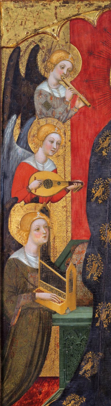 Madonna con angeli che suonano musica (dettaglio), ca 1380 da Pere Serra