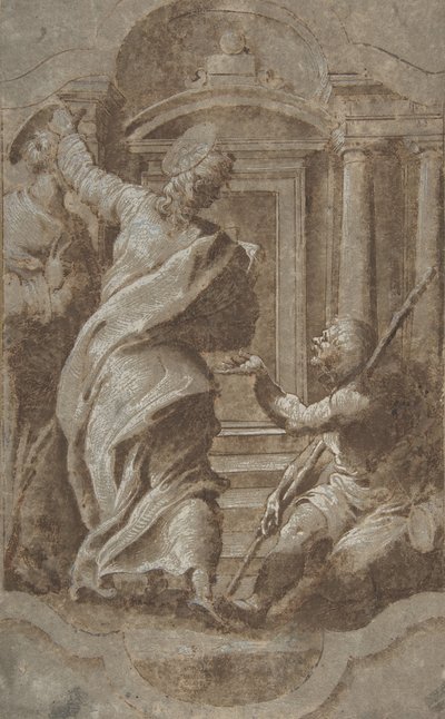 San Pietro e San Giovanni che guariscono un paralitico alla porta del tempio da Perino del Vaga