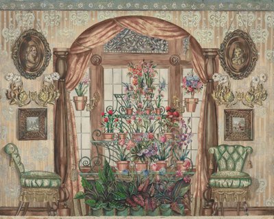 Finestra del conservatorio con fiori da Perkins Harnly