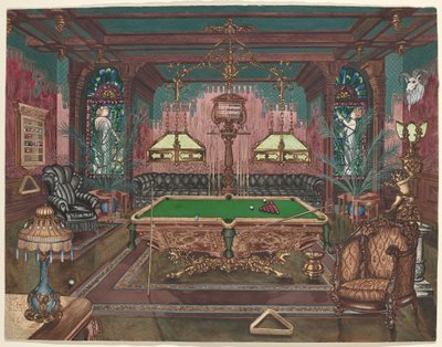 Sala da biliardo, 1890 da Perkins Harnly