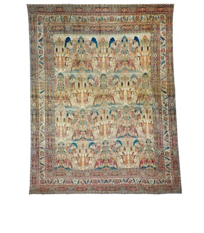 Tappeto Lavar Kirman pittorico, sud-est della Persia, fine XIX secolo da Persian School