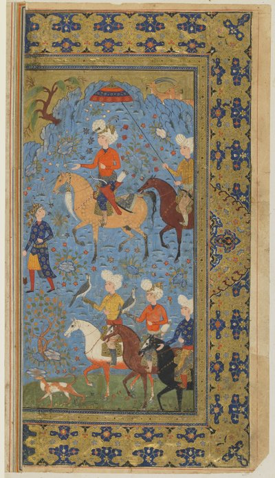 Una caccia reale da uno Shahnama (Libro dei re) di Firdawsi da Persian School