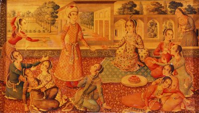 Un tardo cofanetto di cartapesta laccata Zand, c.1794-95 da Persian School